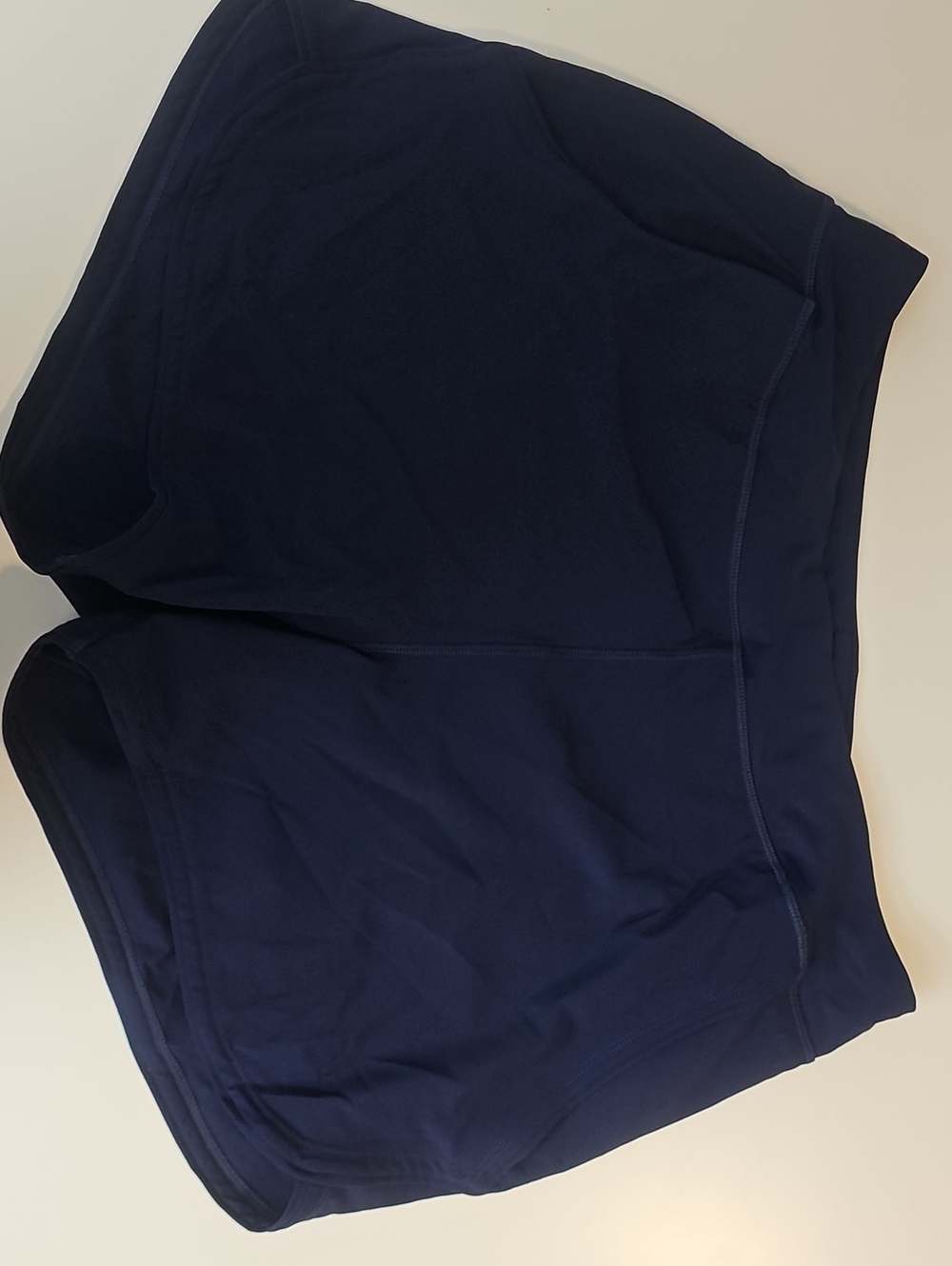 Lands' End Women's M Solid Navy Swim Shorts with Built-in Briefs and Pockets